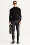 Men's Black Non-Pilling Anti-pilling Standard Fit Half Turtleneck Knitwear Sweater - 4