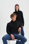 Men's Black Anti-Pilling Standard Fit Stand-Up Collar Cold-Resistant Fleece Sweatshirt - 6