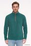 Men's Green Warm Standard Fit Regular Cut Bato Collar Double Fleto Pocket Sweatshirt Fleece - 5