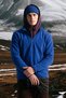 Men's Cobalt Blue Anti-pilling Non-Pilling Heat-Protecting Standard Fit Stand-Up Collar Fleece Sweatshirt