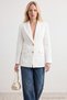 White Fitted/Body-Hugging Accessory Buttoned Collar Detail Lined Padded Blazer Jacket TWOSS26BC00028