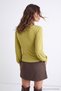 Oil Green Straight Fitted/V-Neck Balloon Sleeve Waist Fitted Knitted Blouse Twoaw27Bz00168 - 2