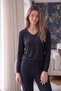 Black Bamboo Long Sleeve Women's Pajama Set - 5