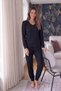 Black Bamboo Long Sleeve Women's Pajama Set - 6