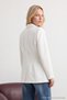 White Fitted/Body-Hugging Accessory Buttoned Collar Detail Lined Padded Blazer Jacket TWOSS26BC00028 - 2