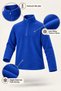 Men's Cobalt Blue Anti-pilling Non-Pilling Heat-Protecting Standard Fit Stand-Up Collar Fleece Sweatshirt - 2