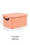 3-Piece 19Lt Storage Box with Lid - In-Cabinet Organizer Basket Decorative Organizer Multi-Purpose Pink - 8