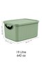 2-Piece 19Lt Storage Box with Lid - Decorative Organizer Multi-Purpose Closet Organizer Basket Green - 8