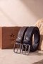 Men's Black-Brown Special Wooden Gift Boxed 2-Piece Suit Belt Groom's Pack