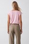 Women's pink crew neck short sleeve knit blouse alc-x15656 - 4