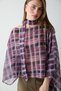 Bordo Ekose Desenli Şallı Bluz TWOAW27BZ00333 - 4