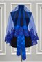 Cobalt Blue Sparkling Laced Bridal Veil Set Wedding Henna Night Face Cover Veil Girdle Gloves - 4