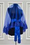 Cobalt Blue Sparkling Laced Bridal Veil Set Wedding Henna Night Face Cover Veil Girdle Gloves - 3