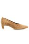 Genuine Suede Leather Women's Low-Heel Tobacco-Colored Shoes - Z576 - 2