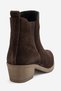 Dovena Brown Suede Genuine Leather Elastic Women's Heeled Boots - 7