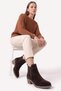 Dovena Brown Suede Genuine Leather Elastic Women's Heeled Boots - 2