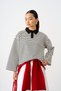 Women's Shirt Collar Half-Buttoned Striped Sweatshirt, Black - 6