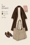 Women's Bamboo Dark Brown Large Shoulder Tote Bag with Back Zipper Pocket and Lined Interior. - 6