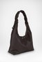 Women's Hyacinth Bitter Brown Faux Leather Medium Size Lined Hobo Shoulder Bag with Adjustable Drawstring Handle - 4