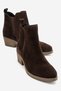 Dovena Brown Suede Genuine Leather Elastic Women's Heeled Boots