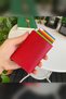 Original Women's Agara – Red Wallet Smart Card Holder with Rfid Protection Mechanism Leather Gift Box - 2