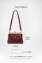 Women's Coral Burgundy Faux Leather Small Size Crossbody Shoulder Bag with Burs Closure and 3 Pockets - 2