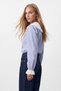 Blue Striped Woven Shirt with Laced Collar and Cuffs Alc-X7828 - 6
