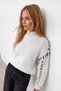 White Blocky Knitwear Sweater Prm1172 - 2