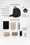 Women's Lemur Black Faux Leather 3-Compartment Multi-Pocket Crossbody Bag with Zipper Closure, Suitable for the Back and Shoulders. - 8
