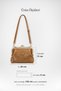 Women's Coral Tan Faux Leather Small Size Crossbody Shoulder Bag with Buckle Closure and 3 Pockets - 2