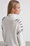 White Blocky Knitwear Sweater Prm1172 - 5