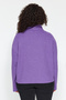 Mor Selanik/Triko Görünümlü Fermuarlı Yaka Regular/Normal Kalıp Örme Sweatshirt TBBAW23AO00006 - 5