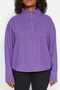 Mor Selanik/Triko Görünümlü Fermuarlı Yaka Regular/Normal Kalıp Örme Sweatshirt TBBAW23AO00006 - 3