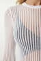 Women's White Transparent Knitwear Blouse YY00177 - 4