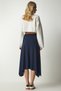 Women's Navy Blue Asymmetric Cut Ribbed Knitted Skirt MC00227 - 6