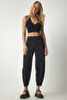 Women's Black Comfortable Woven Shalwar Trousers MS00014 - 3
