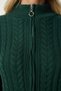 Women's Emerald Green Zipper Knitwear Cardigan with Mesh Motif YY00174 - 4