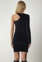 Women's Black One-Shoulder Mini Velvet Dress UB00189 - 5