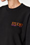 Black Back Print Detailed Thick Inside Fleece Regular Fit Slit Knitted Sweatshirt TWOAW24SW00387 - 5
