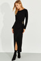 Women's Black Buckle Wrap Maxi Dress BK272020 - 4