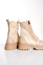 WOMEN'S NUDE PARACHUTE FABRIC DETAILED SIDE ZIPPER LACE-UP BOOTS POSTAL - 5