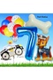 Paw Patrol Chase Police Dog Concept 7 Years Birthday Party Balloon Set Paw Patrol Bone Balloon Set