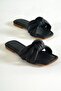 Capone Flat Heeled Black Women's Slippers