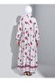 Aller Detailed Floral Patterned Hijab Dress - Fuchsia Floral Pattern - Casual - 4