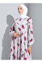 Aller Detailed Floral Patterned Hijab Dress - Fuchsia Floral Pattern - Casual - 2