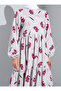 Aller Detailed Floral Patterned Hijab Dress - Fuchsia Floral Pattern - Casual - 5