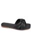 Capone Flat Heeled Black Women's Slippers - 6