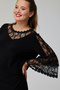 Plus Size Blouse with Lace and Flower Motif Detail - 2