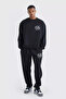 Unisex OFCL Printed Crew Neck Sweatshirt + Sweatpants Jogger Tracksuit Set