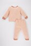 Baby Girl Food Printed Long Sleeve Premium 2-Piece Pajama Set - 6